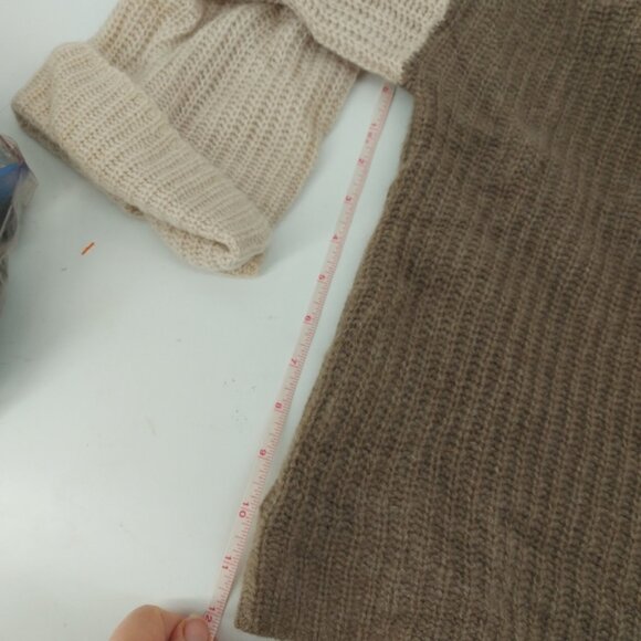 Nordstrom Signature Cashmere Colorblock Cowlneck Sweater Oversized Small - Picture 6 of 8